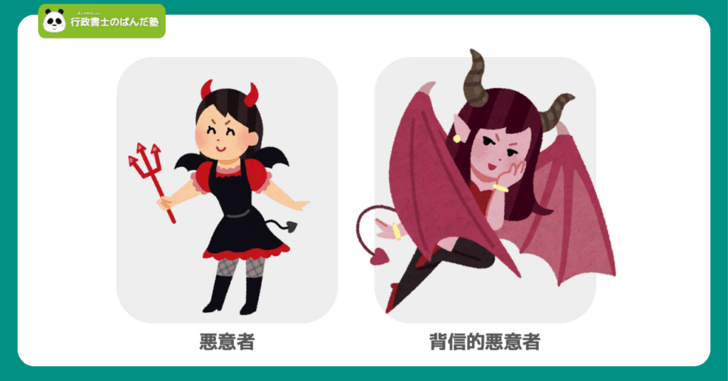 悪意者と背信的悪意者を示すイメージ画像
